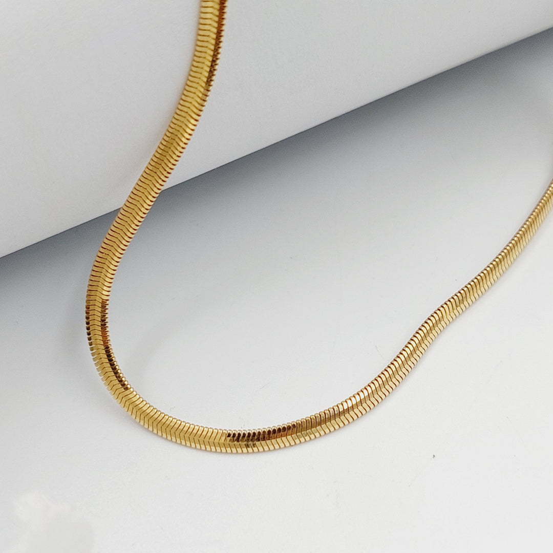 18K Gold Flat Chain 40cm by Saeed Jewelry - Image 7