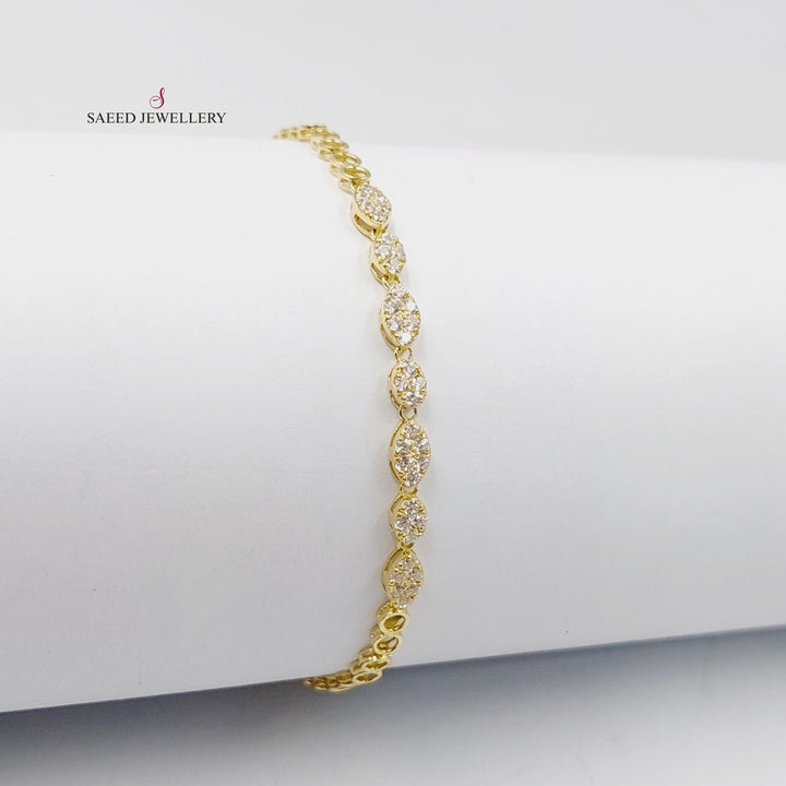 18K Gold Zircon Studded Tears Bracelet by Saeed Jewelry - Image 7