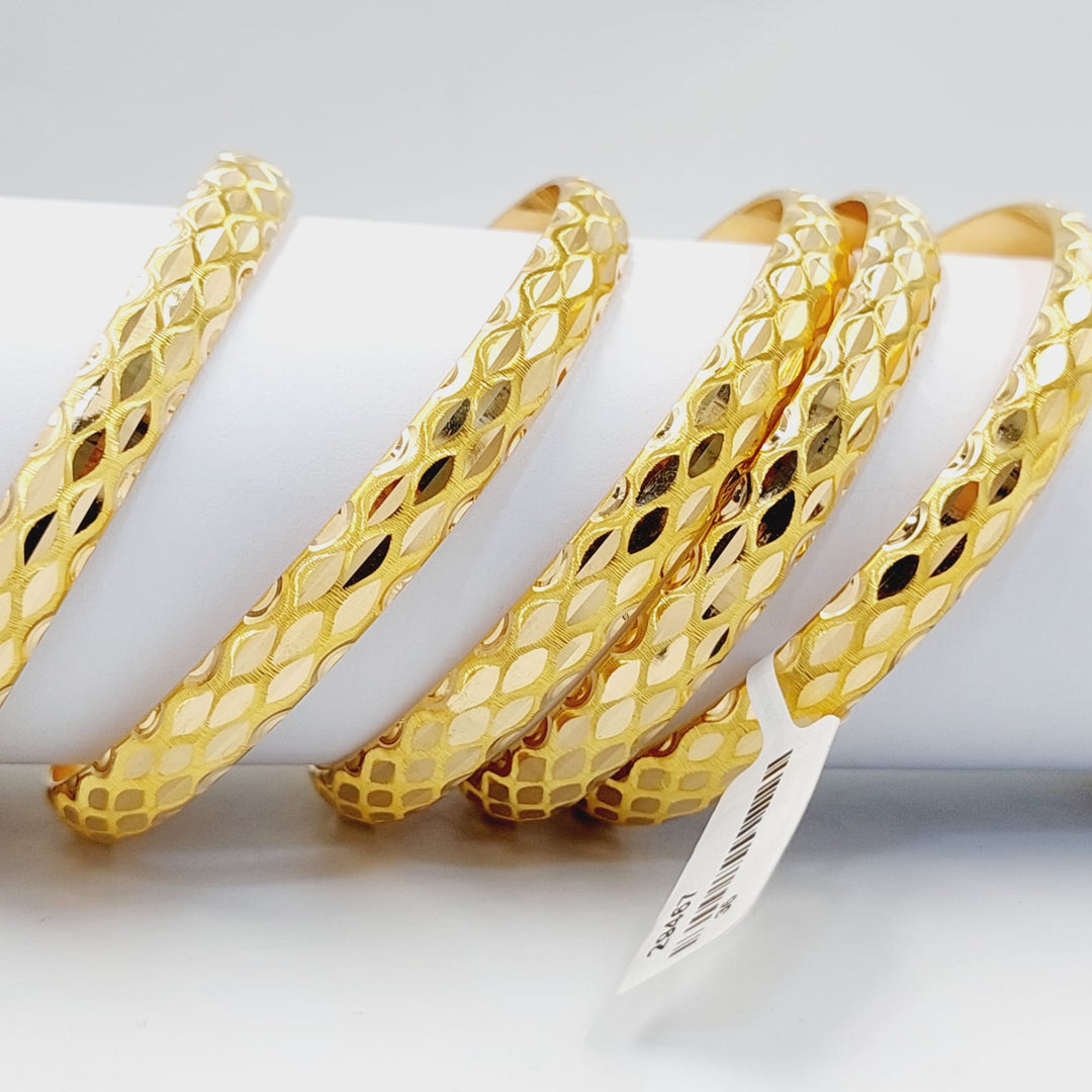 21K Gold Wide CNC Bangle by Saeed Jewelry - Image 7