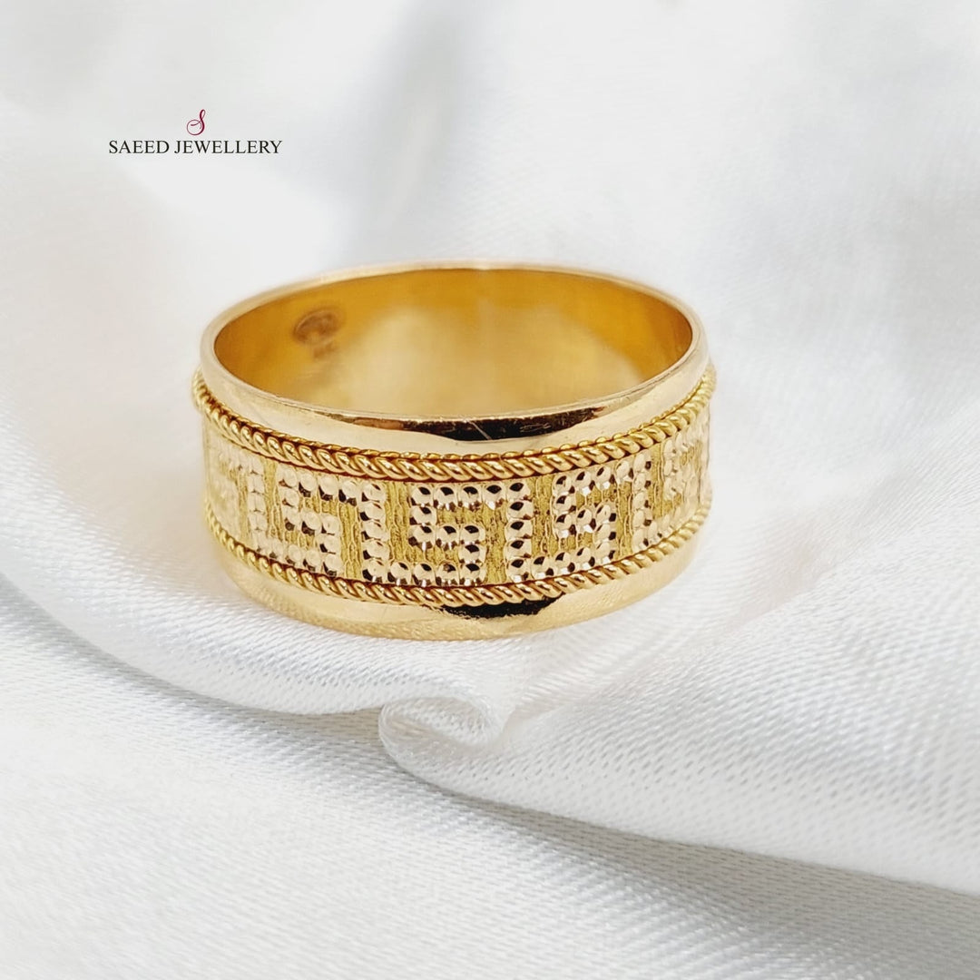 21K Gold CNC Virna Wedding Ring by Saeed Jewelry - Image 12