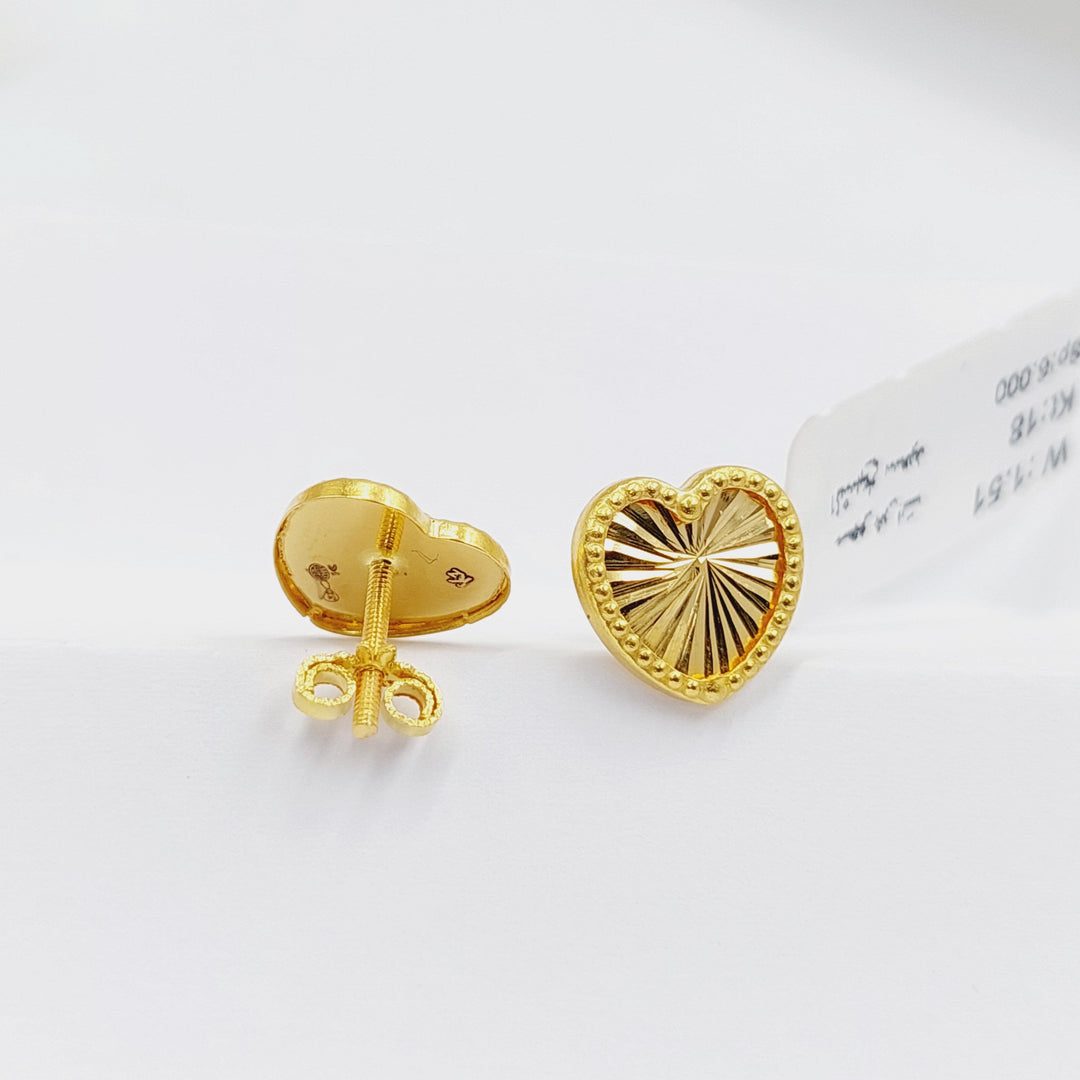 18K Gold Heart Earrings by Saeed Jewelry - Image 7