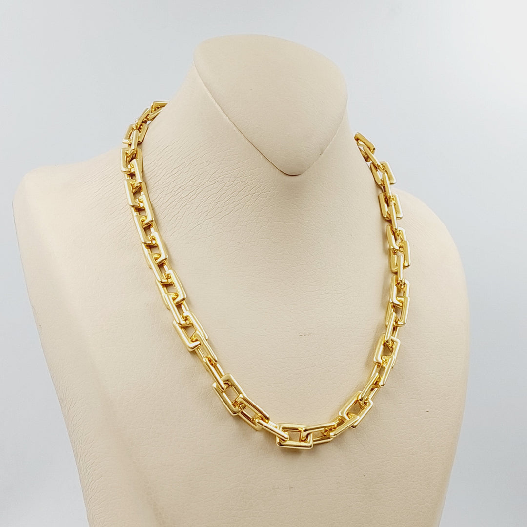 18K Gold Paperclip Necklace 45cm by Saeed Jewelry - Image 7