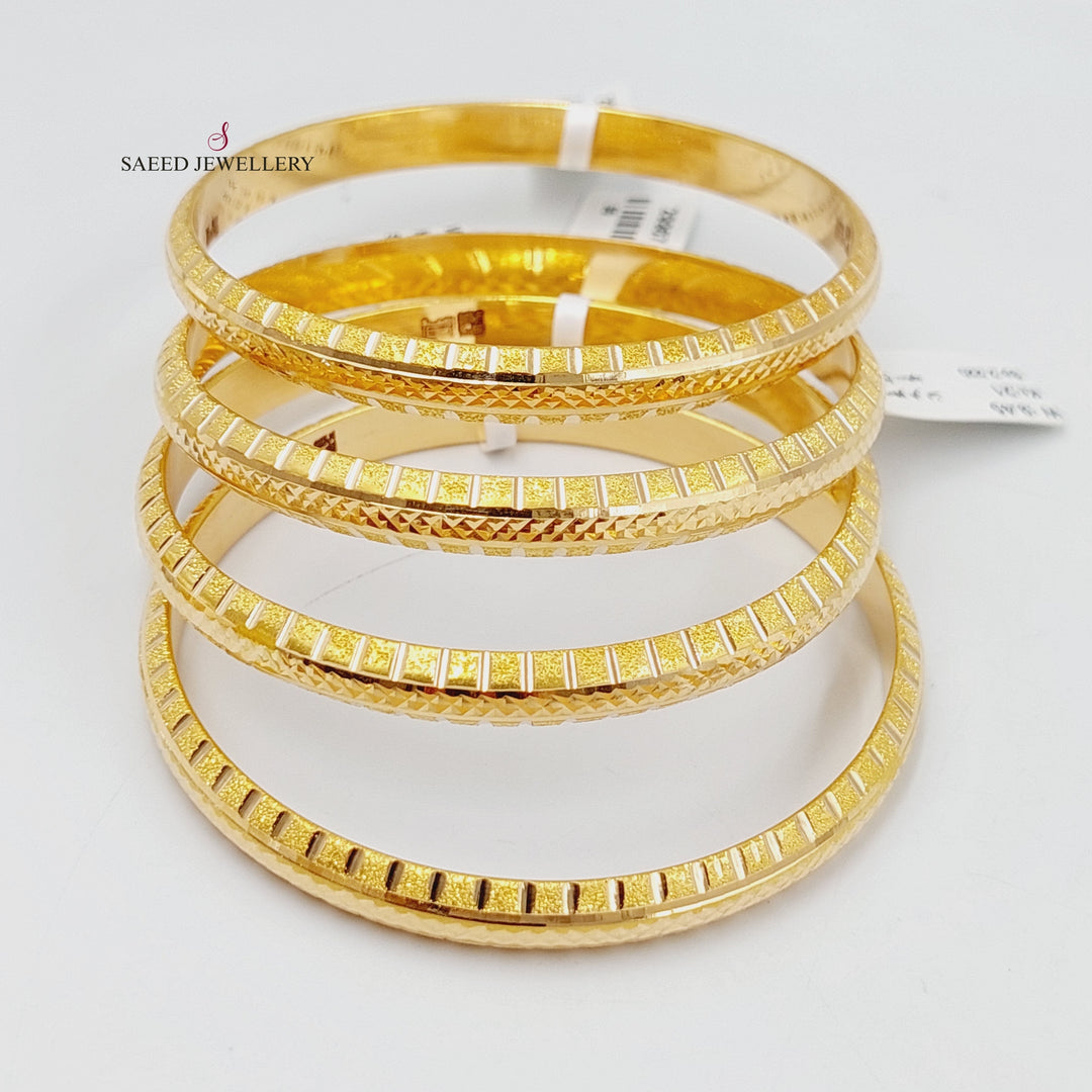 21K Gold Laser Engraved Bangle by Saeed Jewelry - Image 7