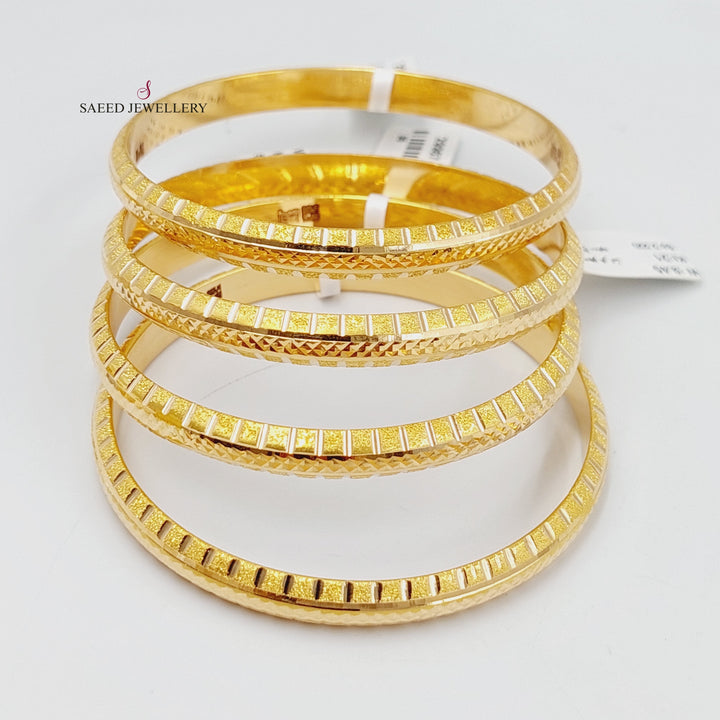 21K Gold Laser Engraved Bangle by Saeed Jewelry - Image 7