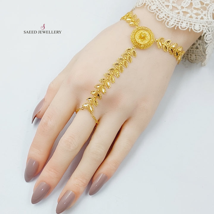 21K Gold Spike Hand Bracelet by Saeed Jewelry - Image 7