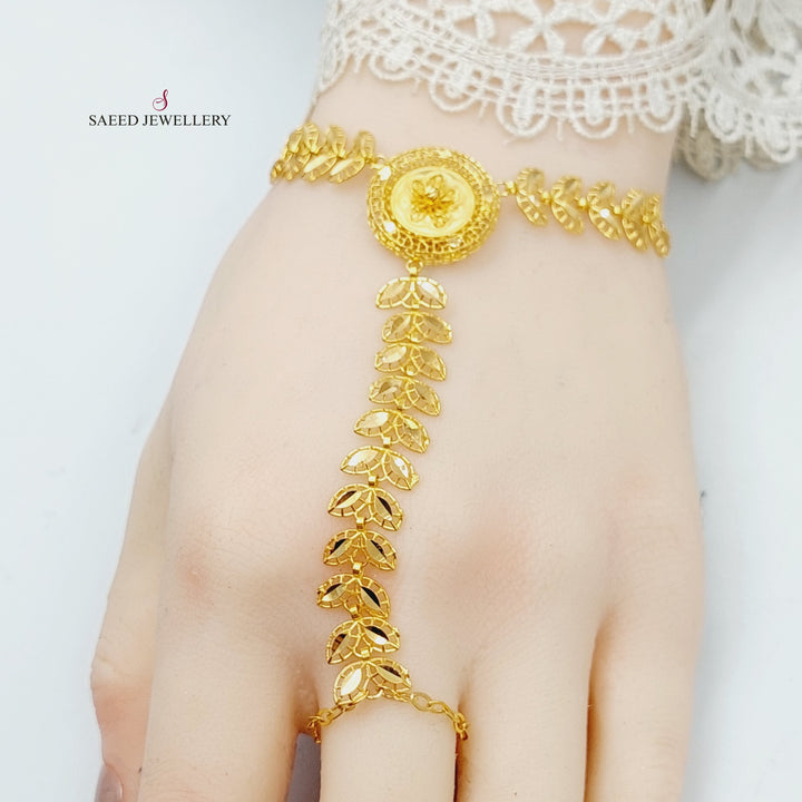 21K Gold Spike Hand Bracelet by Saeed Jewelry - Image 8