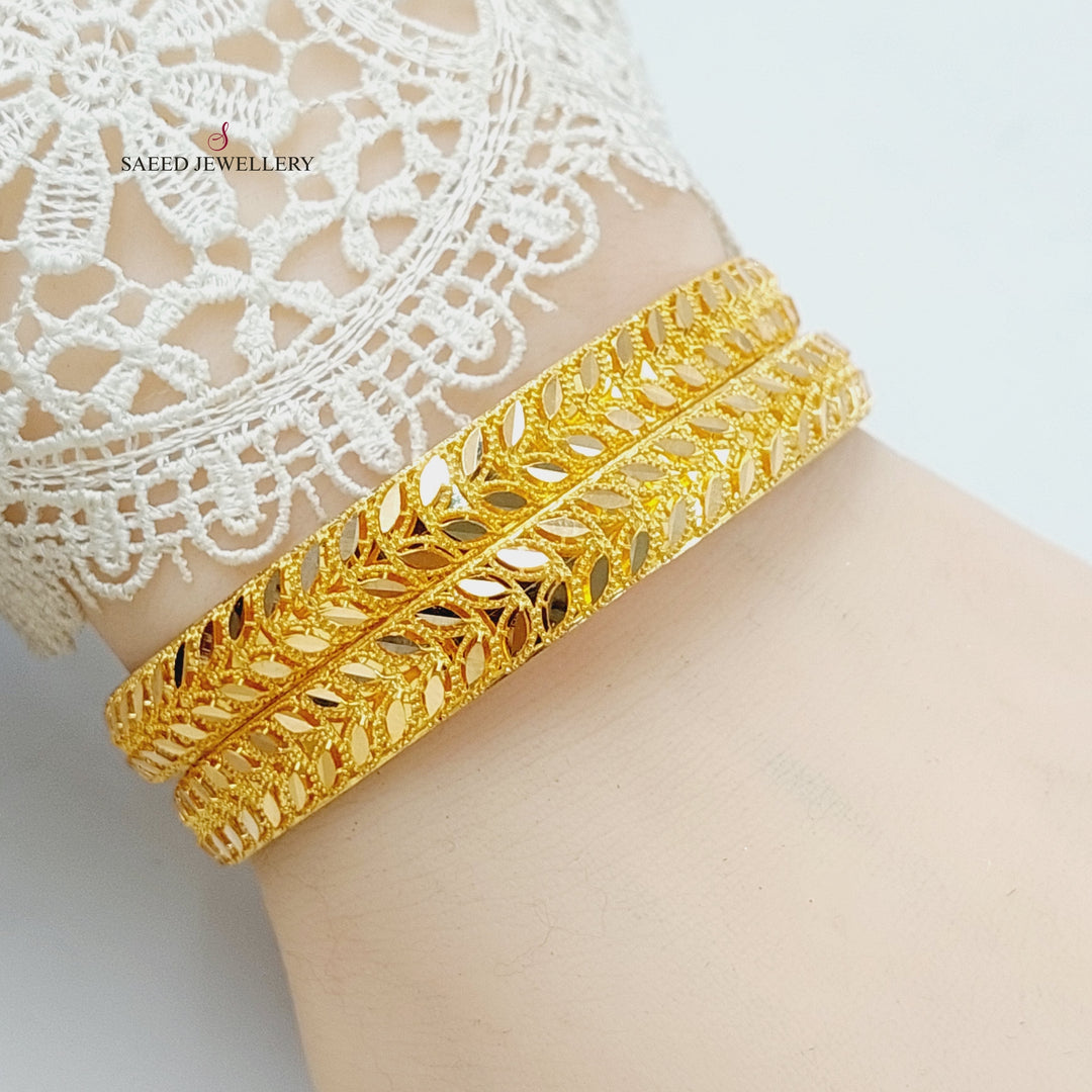 21K Gold Spike Bangle by Saeed Jewelry - Image 12