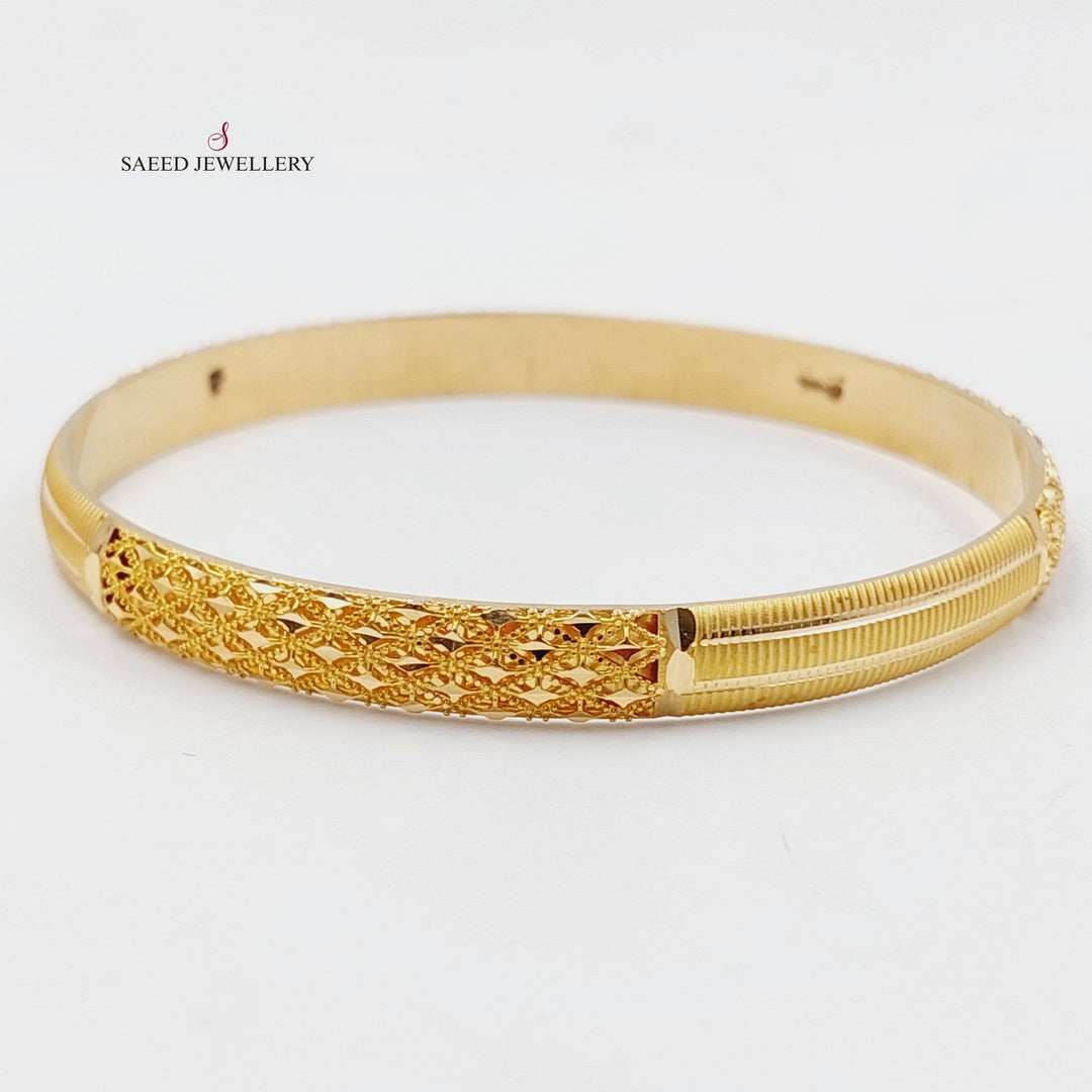 21K Gold Kuwaiti Bangle by Saeed Jewelry - Image 7