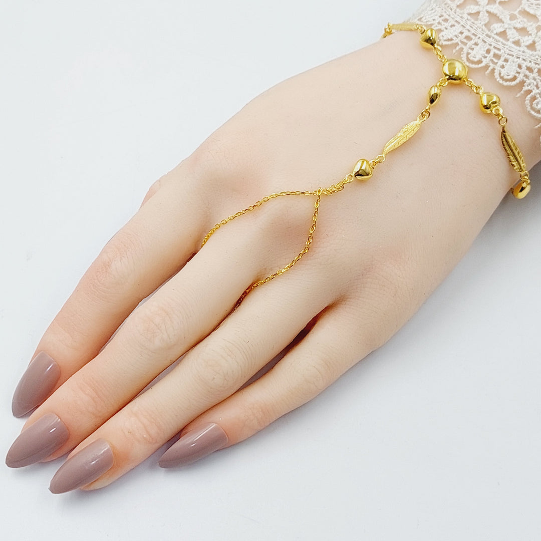 21K Gold Heart Hand Bracelet by Saeed Jewelry - Image 7
