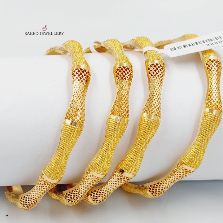 21K Gold Fancy Kuwaiti Bangle by Saeed Jewelry - Image 11