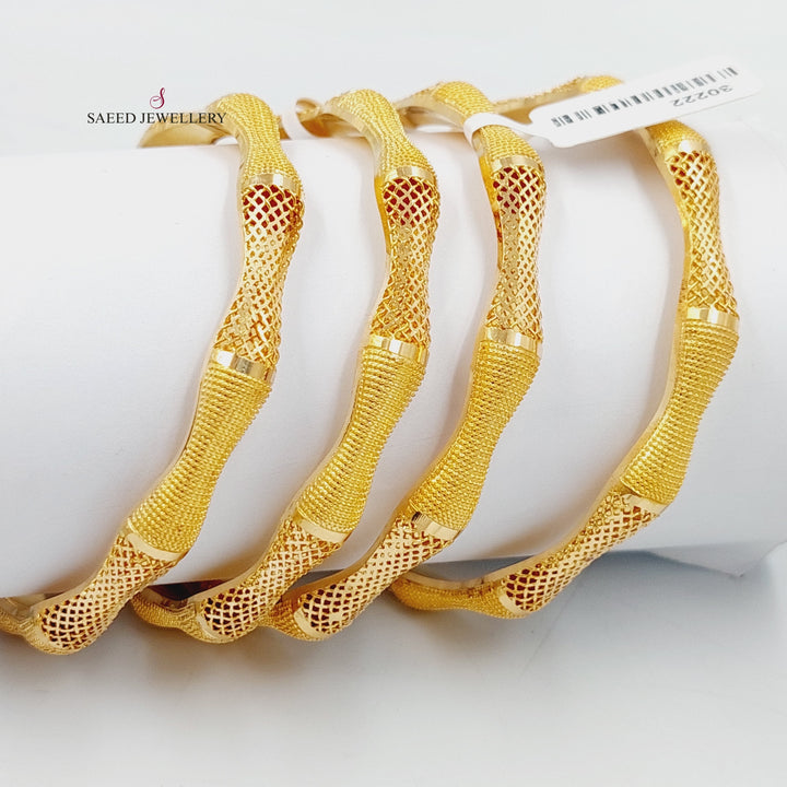 21K Gold Fancy Kuwaiti Bangle by Saeed Jewelry - Image 7