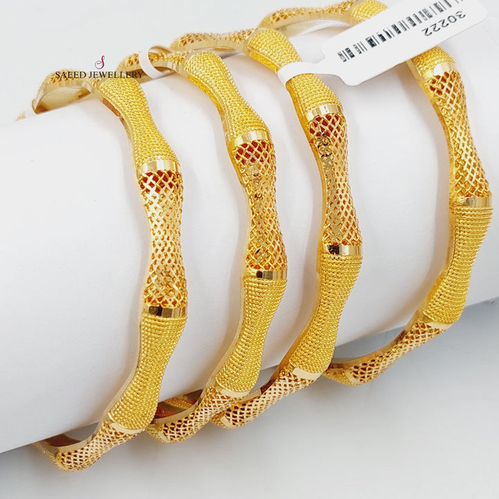 21K Gold Fancy Kuwaiti Bangle by Saeed Jewelry - Image 8