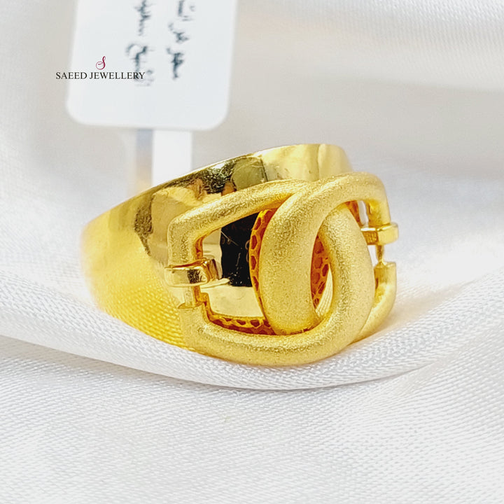 21K Gold Deluxe Belt Ring by Saeed Jewelry - Image 7