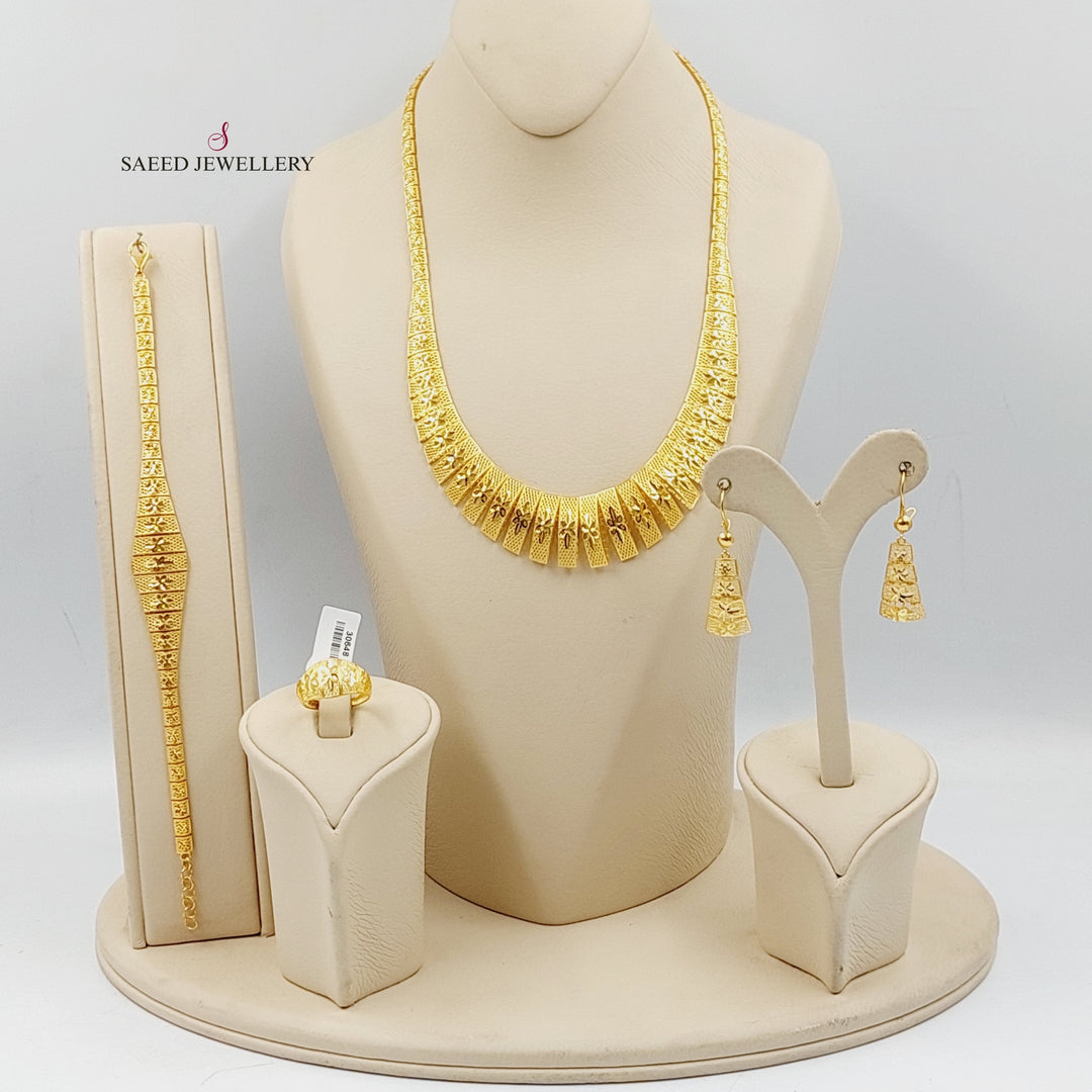 21K Gold Four Pieces Deluxe Set by Saeed Jewelry - Image 7