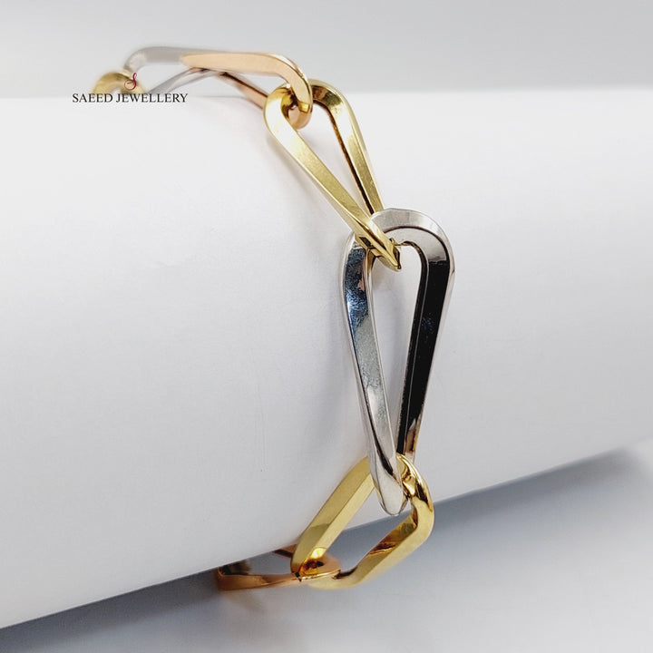 21K Gold Paperclip Bracelet by Saeed Jewelry - Image 7