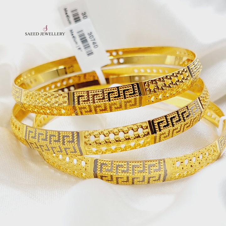 21K Gold Solid Virna Bangle by Saeed Jewelry - Image 7