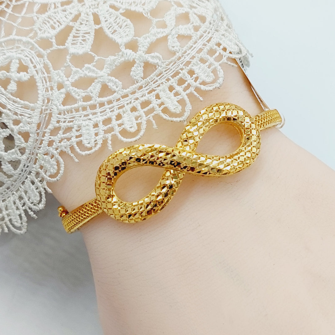21K Gold Deluxe Infinite Bangle Bracelet by Saeed Jewelry - Image 7