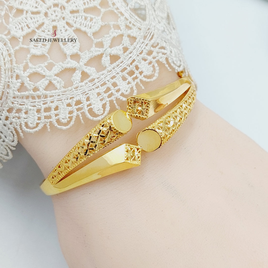 21K Gold Deluxe Turkish Bangle Bracelet by Saeed Jewelry - Image 9