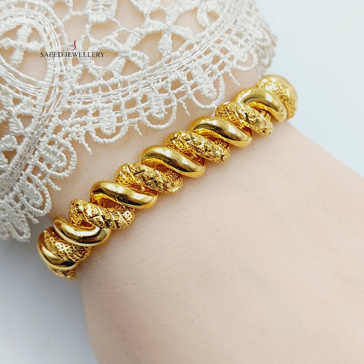 21K Gold Rope Bracelet by Saeed Jewelry - Image 7