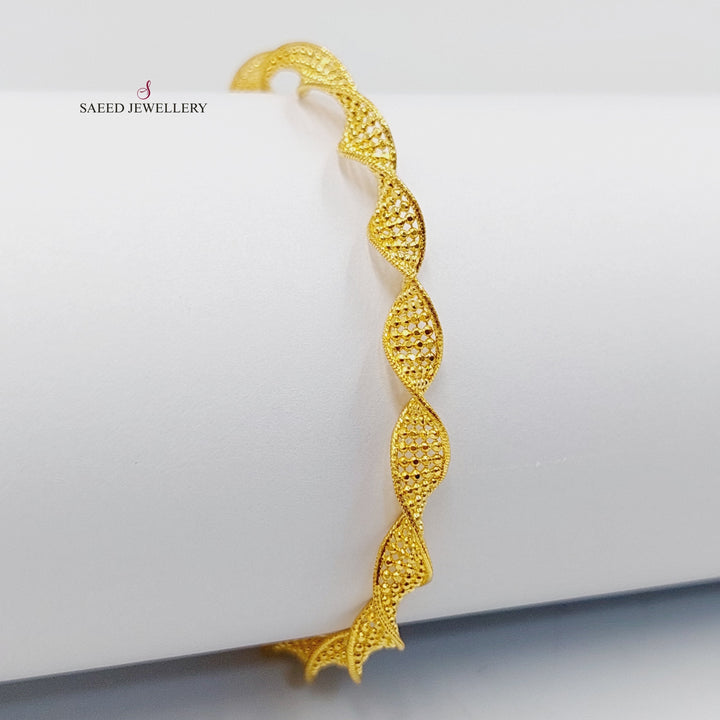 21K Gold Loop Fancy Bracelet by Saeed Jewelry - Image 7