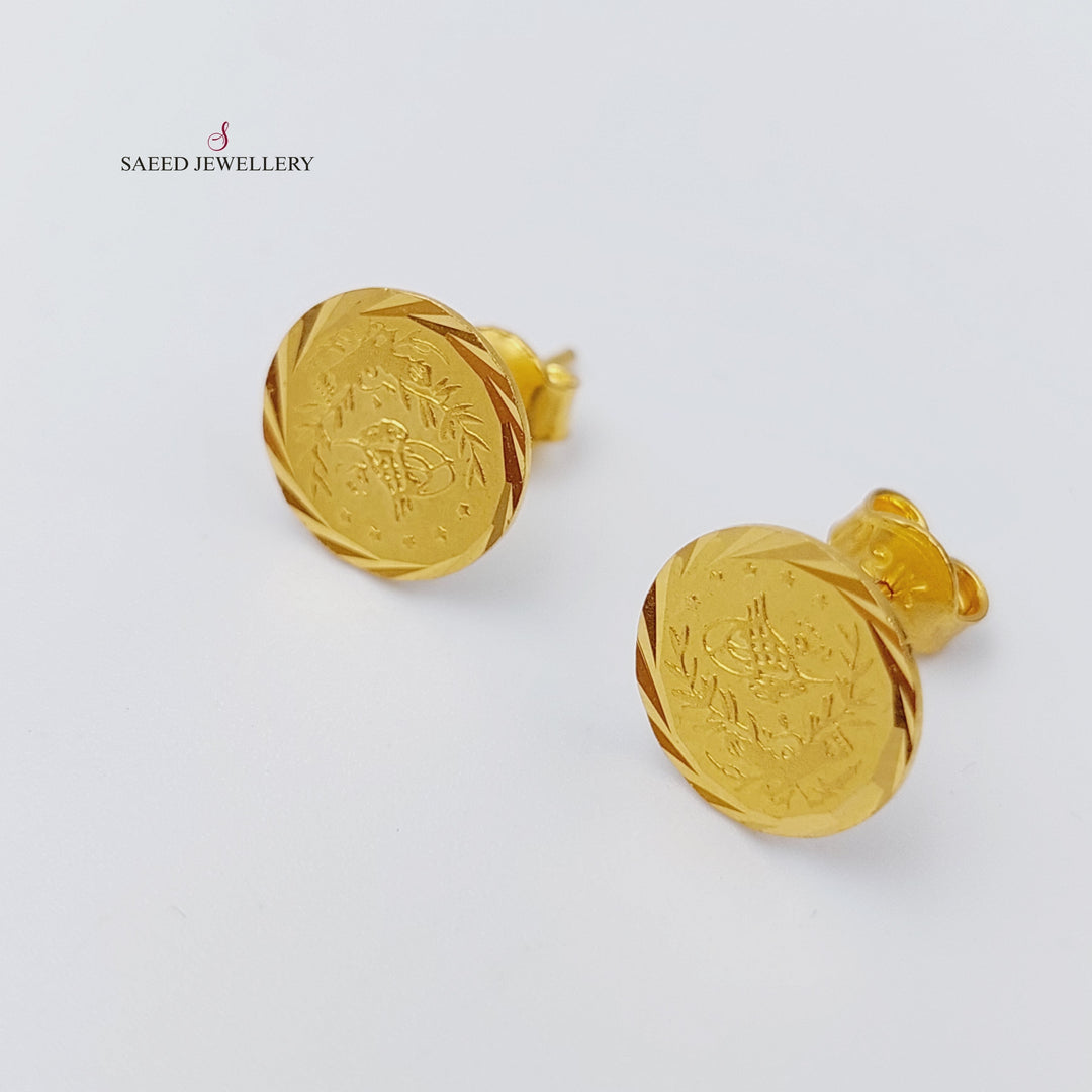 21K Gold Rashadi screw Earrings by Saeed Jewelry - Image 7