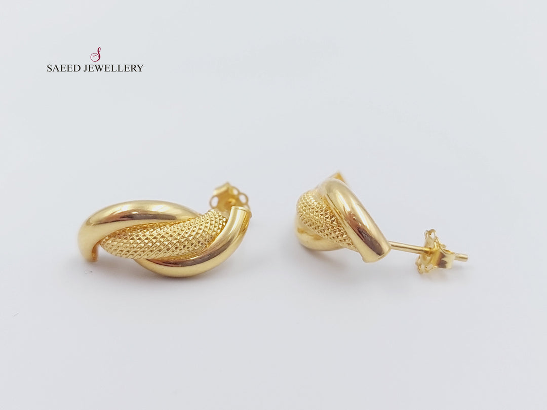 18K Gold Fancy screw Earrings by Saeed Jewelry - Image 8