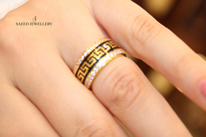 21K Gold Zirconia Wedding Ring by Saeed Jewelry - Image 9