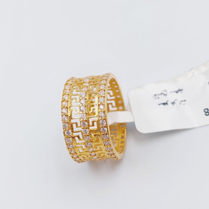 21K Gold Engraved Wedding Ring by Saeed Jewelry - Image 8