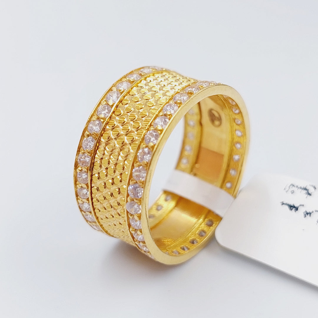 21K Gold Zirconia Wedding Ring by Saeed Jewelry - Image 7