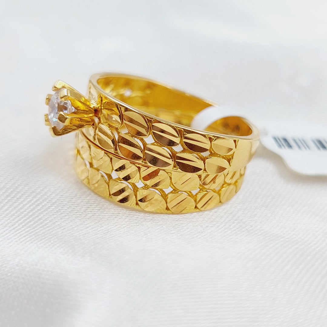 21K Gold Twins Wedding Ring by Saeed Jewelry - Image 7