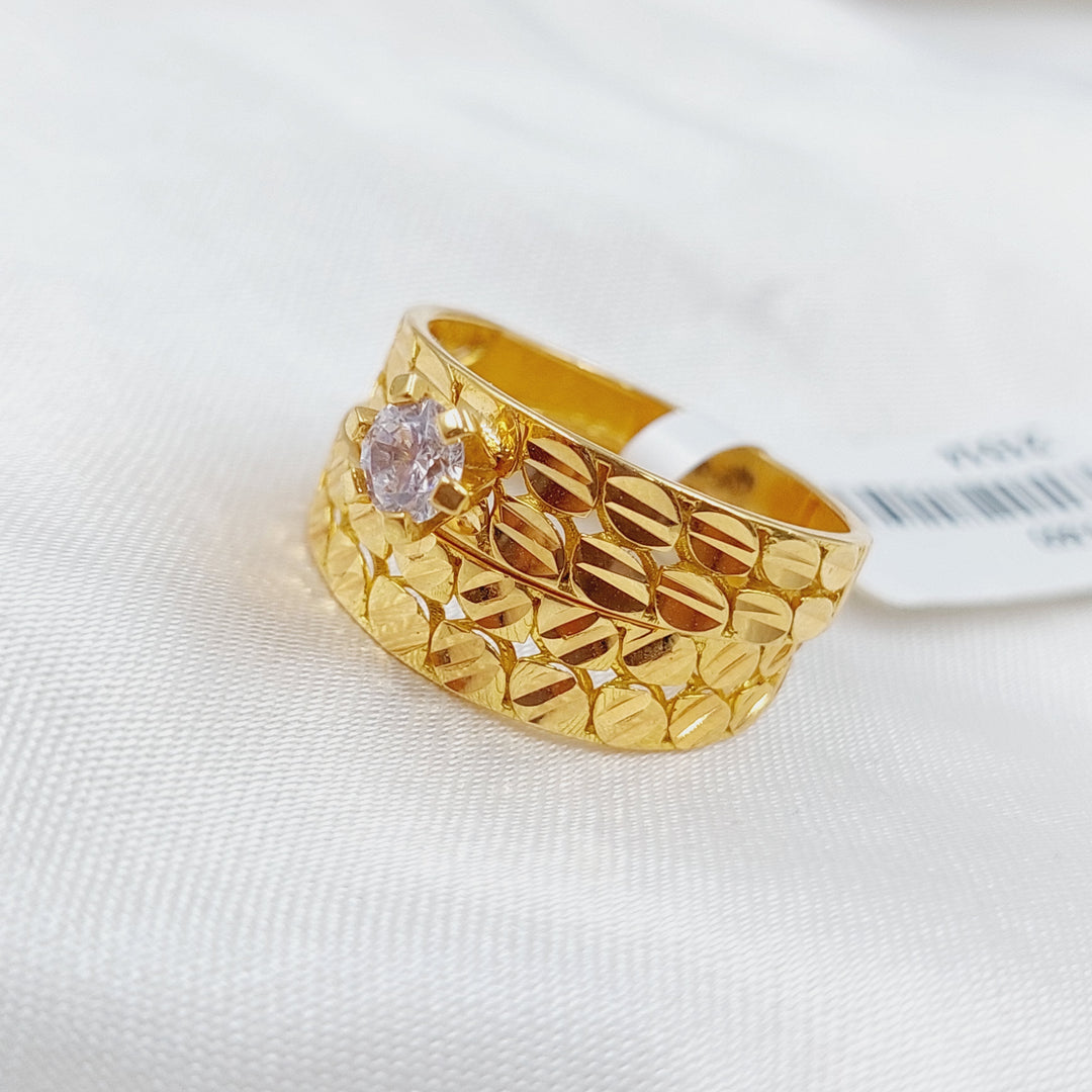 21K Gold Twins Wedding Ring by Saeed Jewelry - Image 8