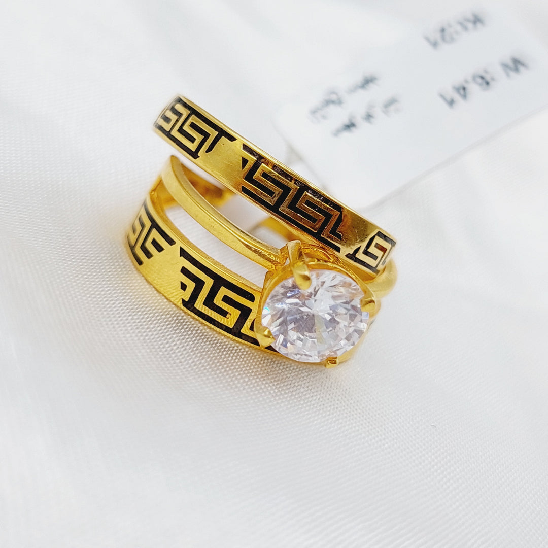 21K Gold Twins Wedding Ring by Saeed Jewelry - Image 5