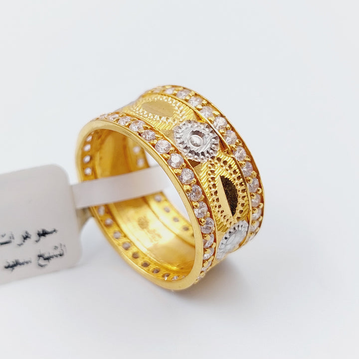 21K Gold Zirconia Wedding Ring by Saeed Jewelry - Image 7