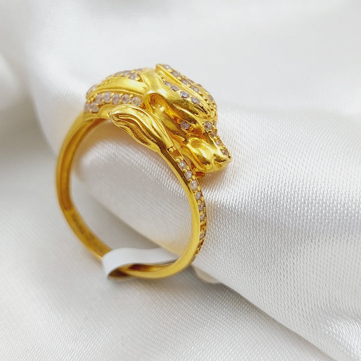 21K Gold Tiger Zirconia Ring by Saeed Jewelry - Image 7