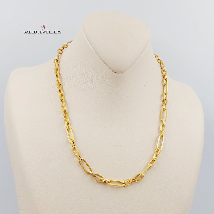 21K Gold 6mm Paperclip Chain 50cm by Saeed Jewelry - Image 7