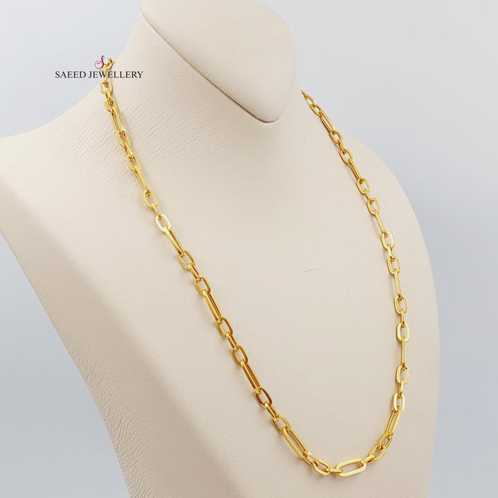 21K Gold 6mm Paperclip Chain 50cm by Saeed Jewelry - Image 9