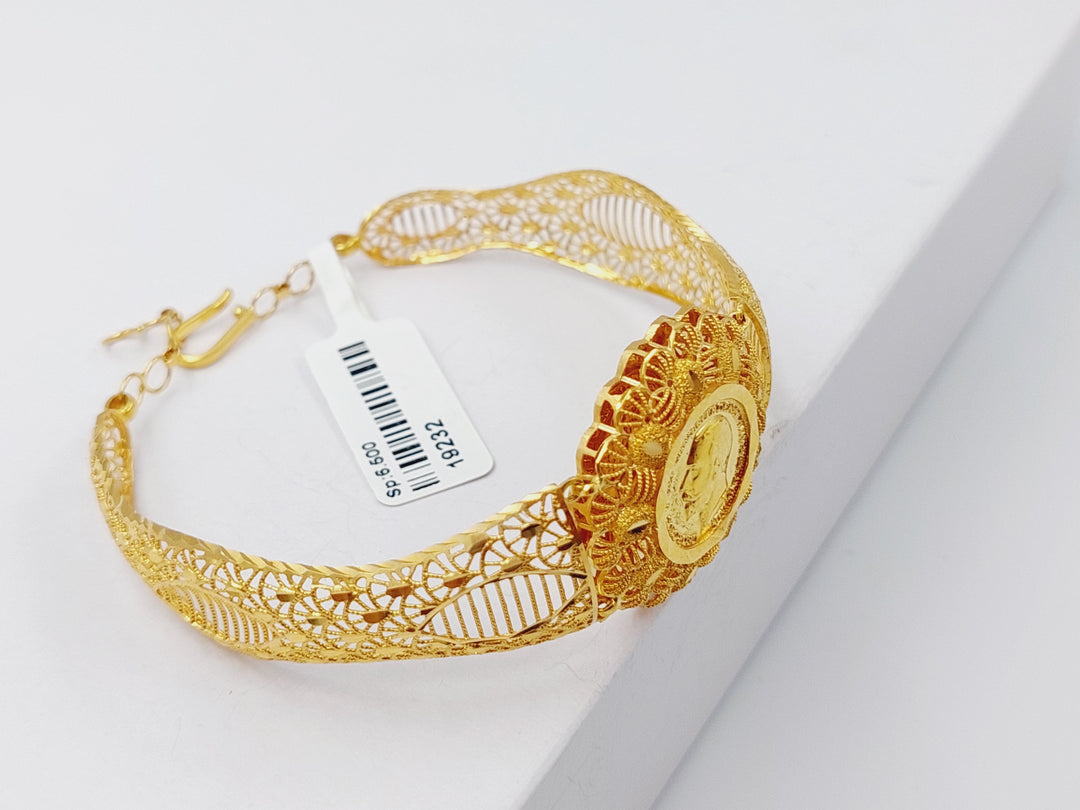 21K Gold Kuwaiti Bracelet by Saeed Jewelry - Image 7