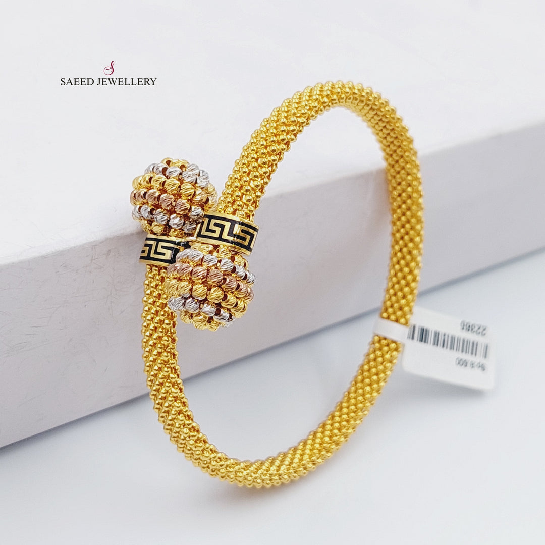 21K Gold Twisted Bangle Bracelet by Saeed Jewelry - Image 7