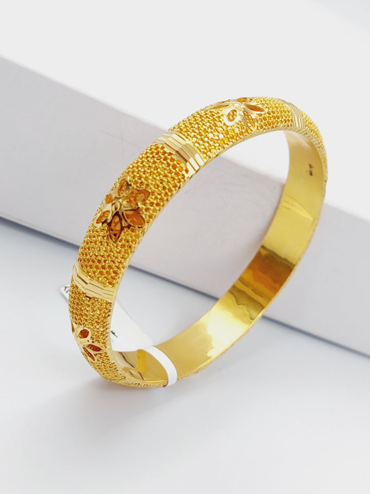 21K Gold Emirati Bangle Bracelet by Saeed Jewelry - Image 11