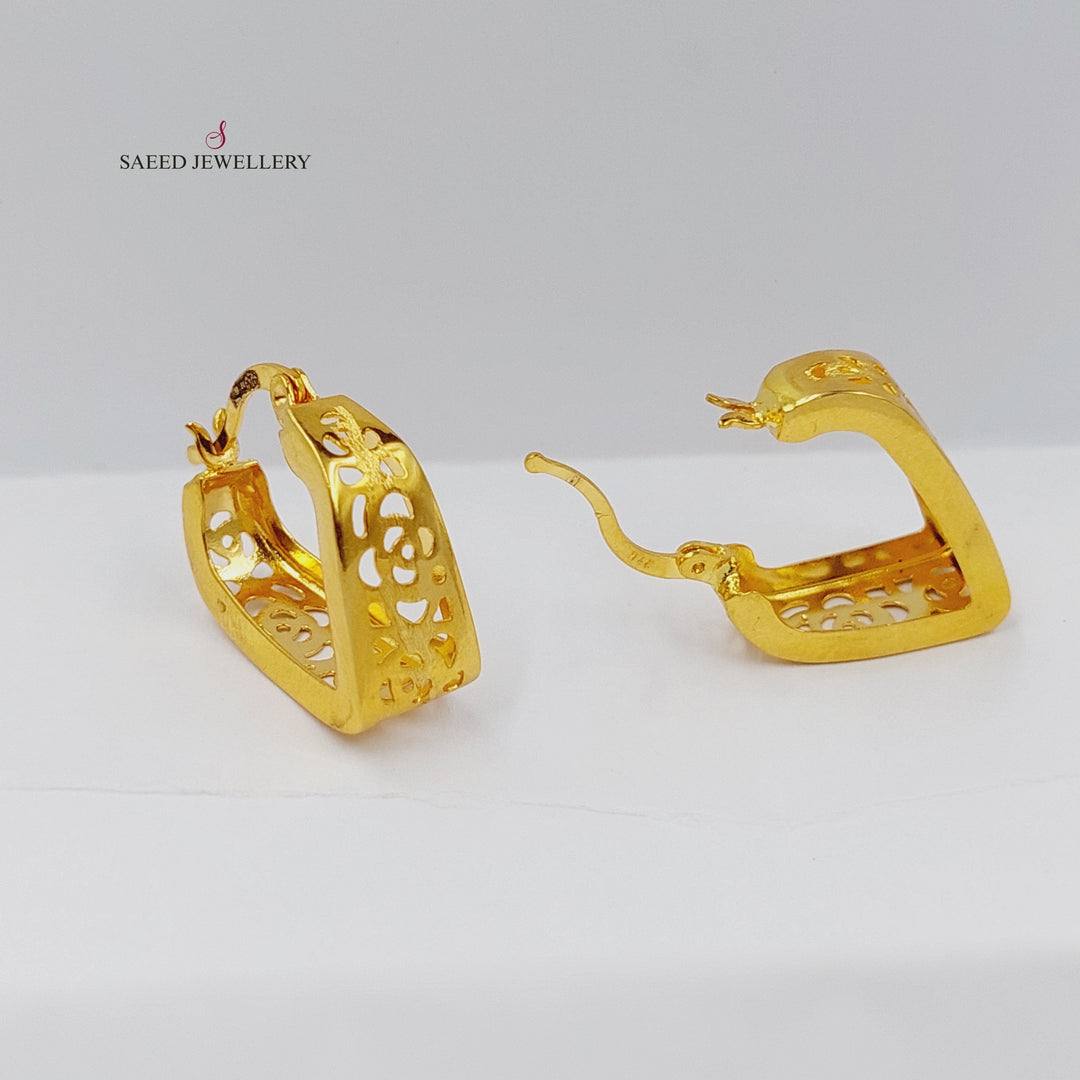 21K Gold Deluxe Hoop Earrings by Saeed Jewelry - Image 5