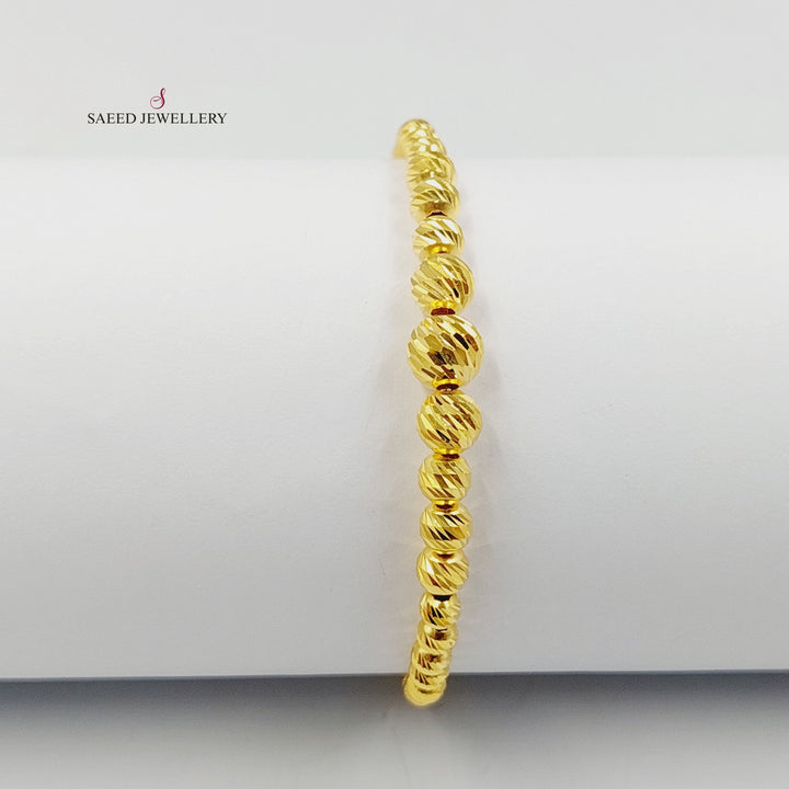 21K Gold Deluxe Balls Bangle Bracelet by Saeed Jewelry - Image 1