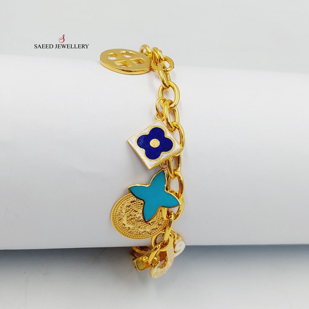 21K Gold Enameled Dandash Bracelet by Saeed Jewelry - Image 4