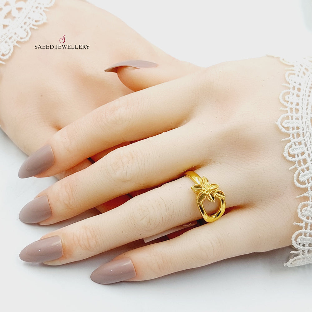 21K Gold Leaf Ring by Saeed Jewelry - Image 2