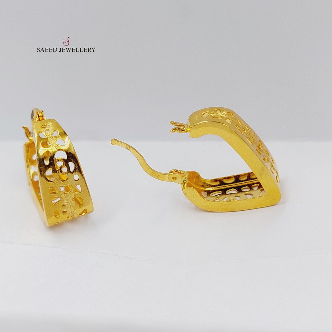 21K Gold Deluxe Hoop Earrings by Saeed Jewelry - Image 2