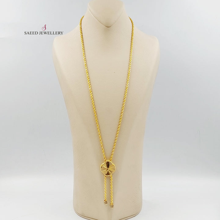 21K Gold Enameled Clover Necklace by Saeed Jewelry - Image 1