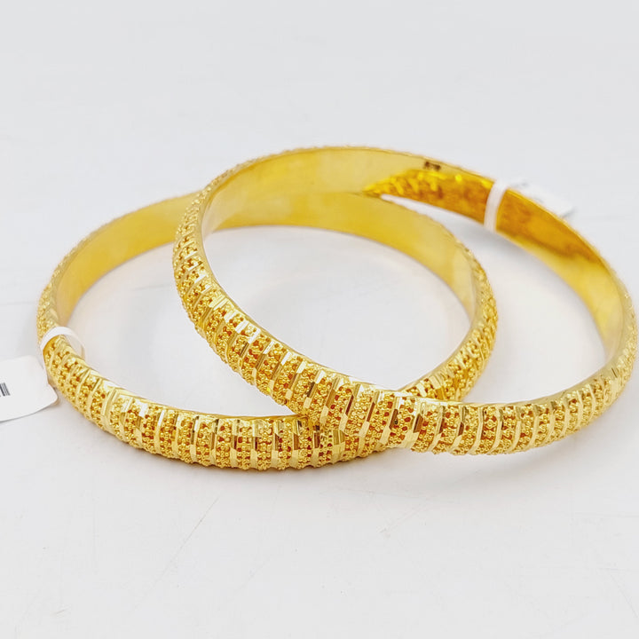 21K Gold Kuwaiti Bangle by Saeed Jewelry - Image 8