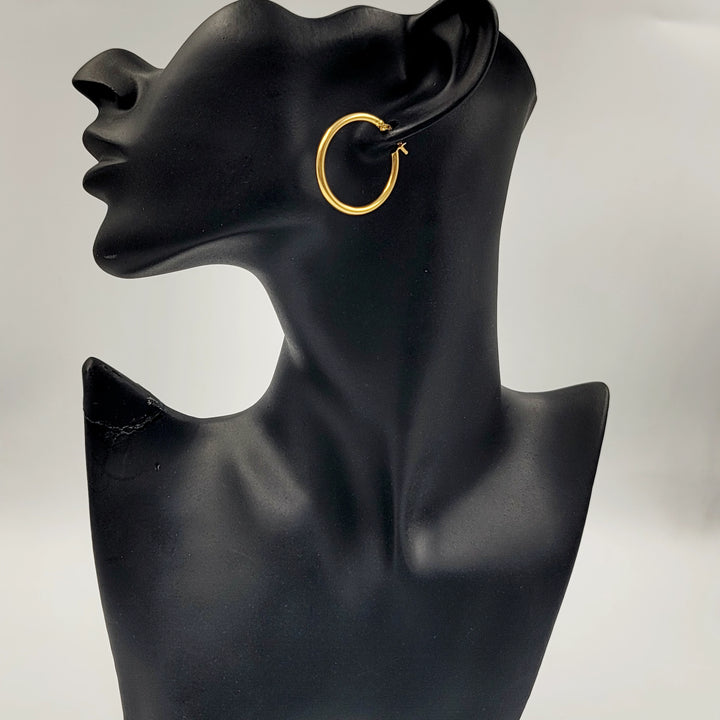 Hoop Earrings Made of 21K Gold by Saeed Jewelry 