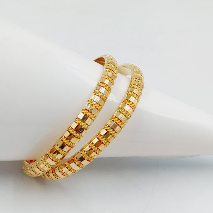 21K Gold Bahraini Bangle by Saeed Jewelry - Image 3