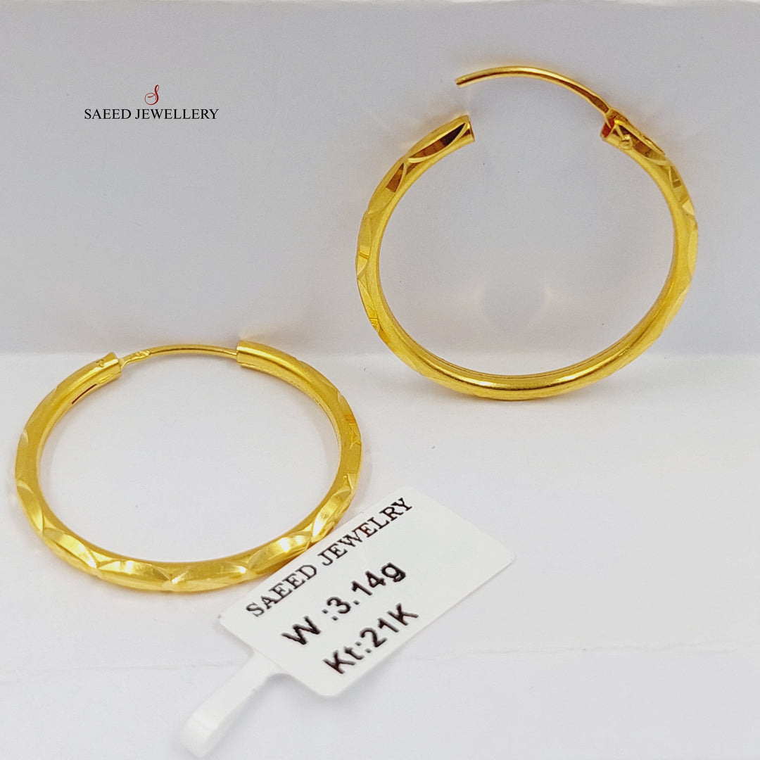 21K Gold Hoop Earrings by Saeed Jewelry - Image 1