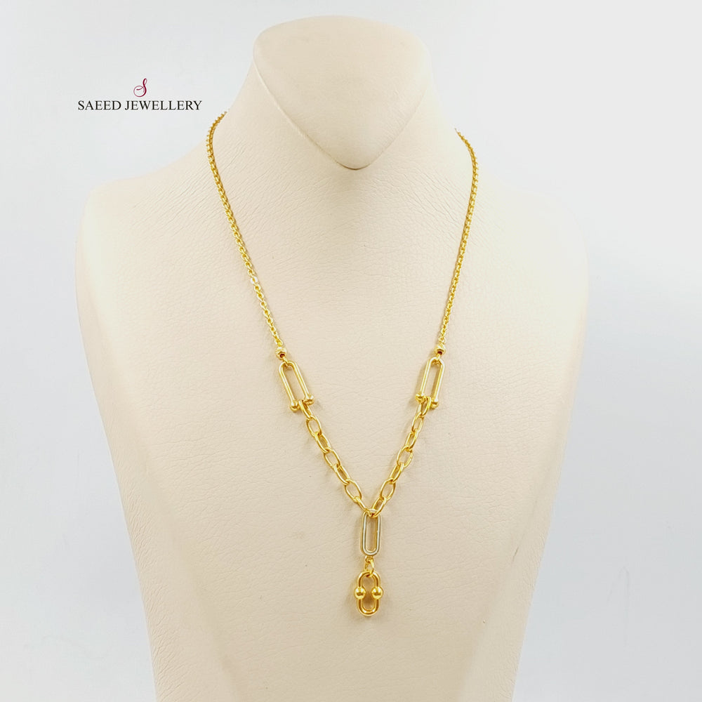 21K Gold Enameled Paperclip Necklace by Saeed Jewelry - Image 2